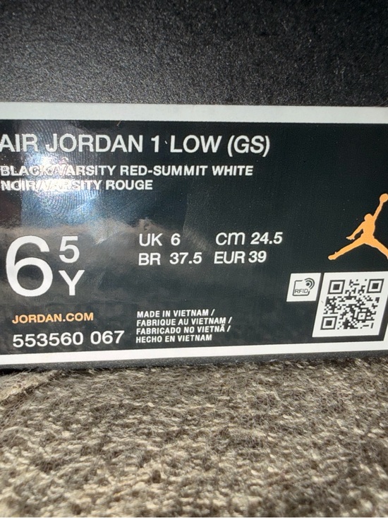 Nike Air Jordan 1 Low Black & Red Sneakers - Picture 5 of 5